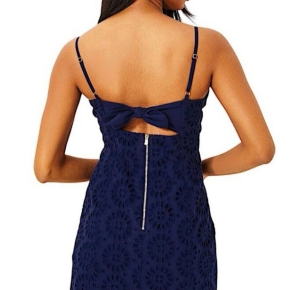 Lilly Pulitzer Navy Eyelet Spaghetti-Strap Mini - Picture 4 of 9